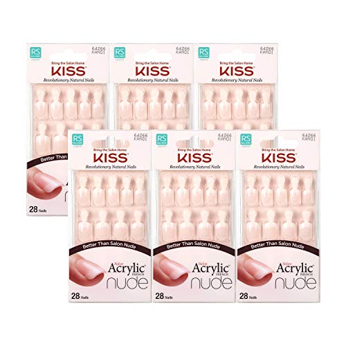 Kiss Salon Acrylic Nude French Nails 28 Count (Breathtaking) (6 Pack) - Image 1