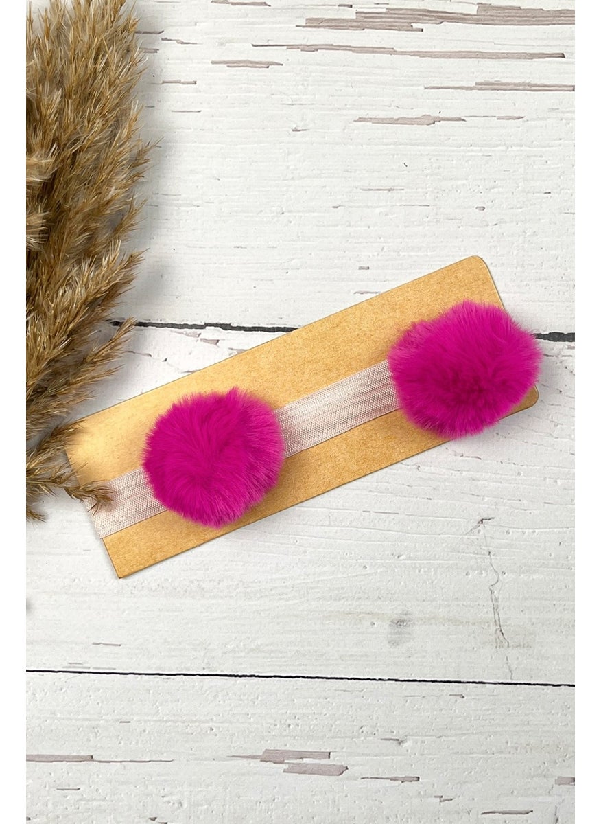 Ada Bebek Çocuk - Ada Baby Kids Baby Girls and Children Double Pompom Bandana Hair Band - Image 1