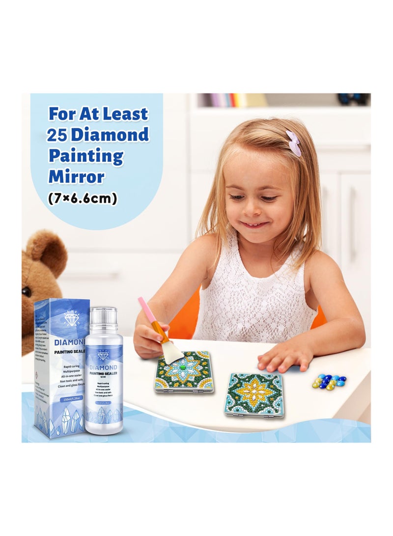 SYOSI Diamond Painting Sealer for Permanent Hold and Glossy Finish |150ML Sealer with Applicator Brush | Ideal for Diamond Art, Puzzles, and Crafts | Safe, Fast-Drying, and Easy to Apply (5.28OZ) - Image 2
