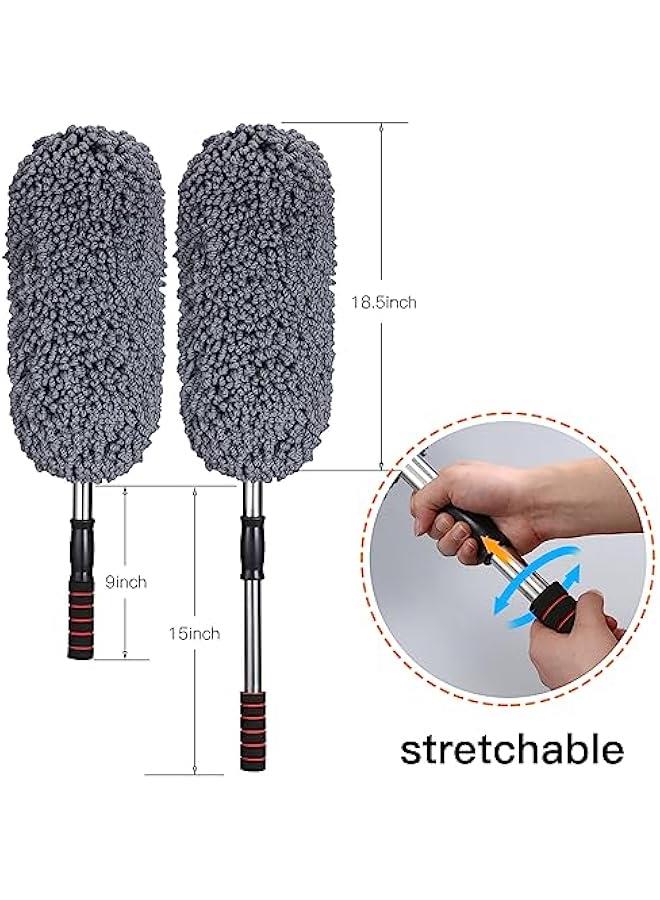 Beauenty 3 Pack Large Microfiber Car Duster Exterior Scratch Free with Extendable, Car Duster Interior Multipurpose dust Cleaning - Image 2