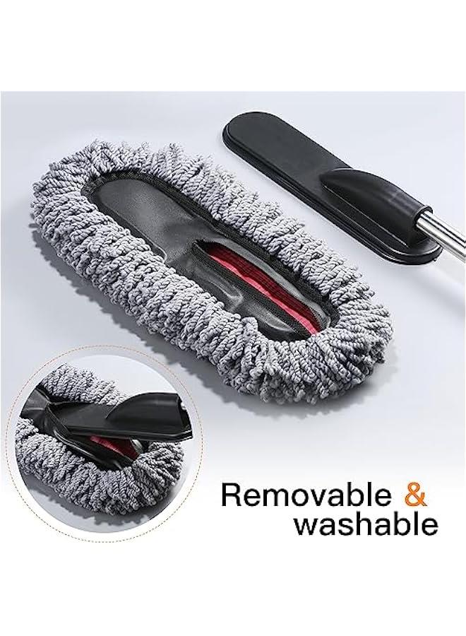 Beauenty 3 Pack Large Microfiber Car Duster Exterior Scratch Free with Extendable, Car Duster Interior Multipurpose dust Cleaning - Image 3