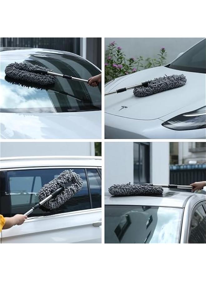 Beauenty 3 Pack Large Microfiber Car Duster Exterior Scratch Free with Extendable, Car Duster Interior Multipurpose dust Cleaning - Image 4