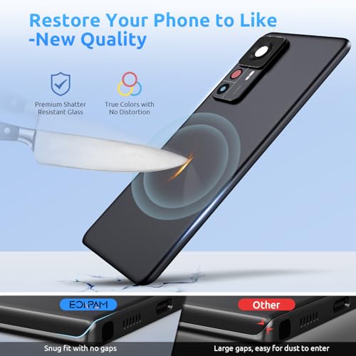Eonpam Back Glass Replacement for Xiaomi 12T Pro Back Cover Rear Housing with Camera Lens Repair Tool Kit Genuine Rear Glass Black - Image 3