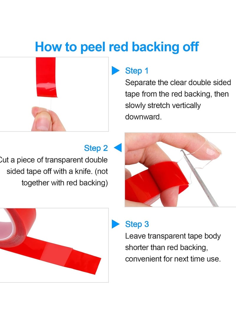 هاى باور شريط لاصق مزدوج الوجه شفاف قوي – عرض 12 ملم، طول 5 متر – مقاوم للماء وقابل للإزالة للزينة، السجاد، الزجاج، الأعمال اليدوية والاستخدام المنزلي والمكتبي - Image 5