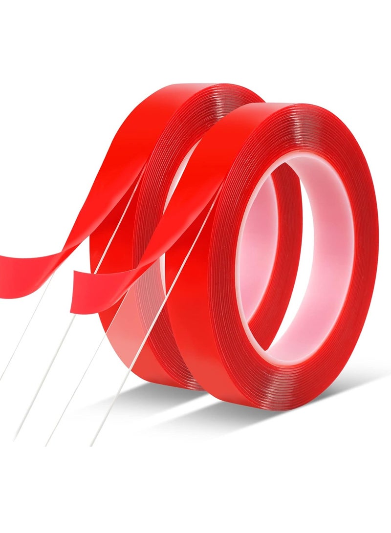 هاى باور شريط لاصق مزدوج الوجه شفاف قوي – عرض 12 ملم، طول 5 متر – مقاوم للماء وقابل للإزالة للزينة، السجاد، الزجاج، الأعمال اليدوية والاستخدام المنزلي والمكتبي - Image 2