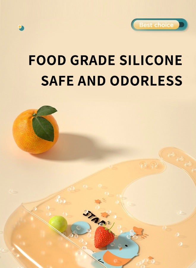 Baby Silicone Bib, Waterproof Bib, 2 Pack - Image 3