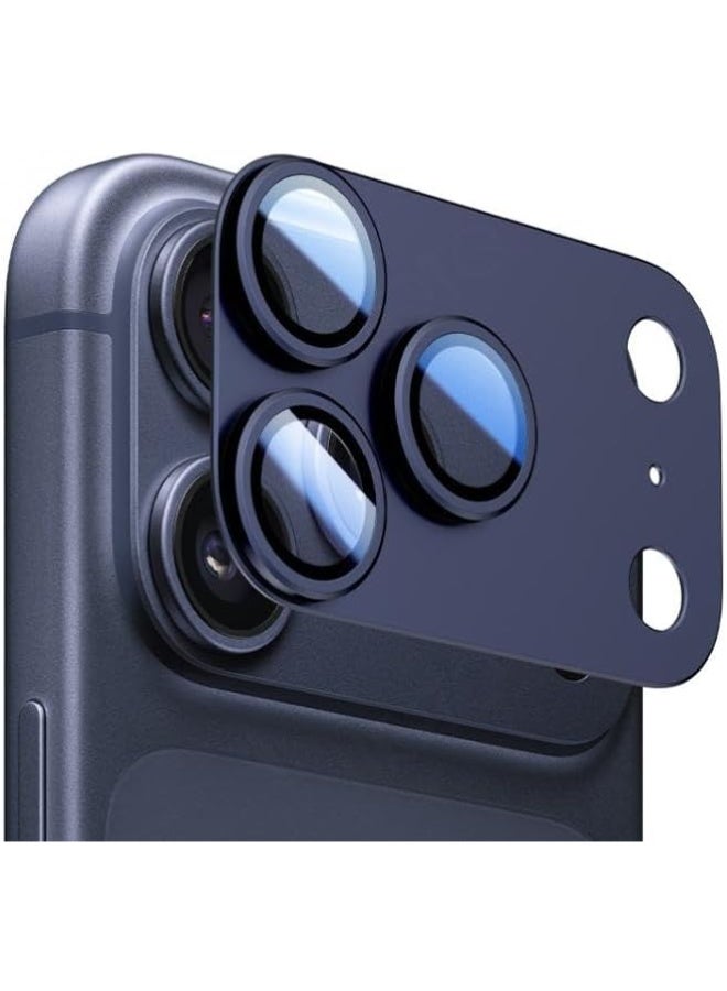Camera lens protector compatible with camera conversion to (16 Pro Max / 14 Pro Max / 15 Pro Max to 17 Pro Max) - [Military Grade Shatter Resistant] [Strong Adhesion] Tempered glass camera (Blue) - Image 1