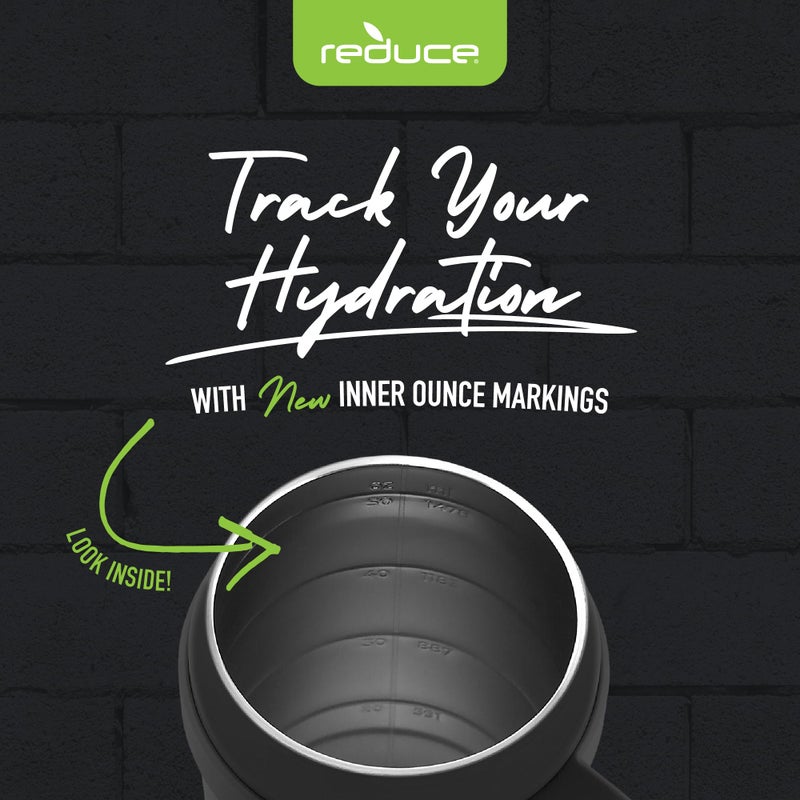 REDUCE 50 oz Stainless Steel Tumbler with Handle - Dual-Wall Vacuum Insulated Travel Mug  Sweat-Proof Lid & Reusable Straw - Keeps Drinks Cold for 24 Hrs  Fits Cupholders  Dishwasher Safe - Black - Image 5