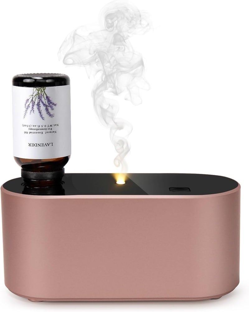 Lecdura موزع ليكدورا بدون ماء للزيوت العطرية، موزع عطري يعمل بالبطارية، موزع عطر صغير مع 3 أوضاع رذاذ متقطعة، بدء دورة للمكتب المنزلي وغرفة النوم - ذهبي وردي - Image 1