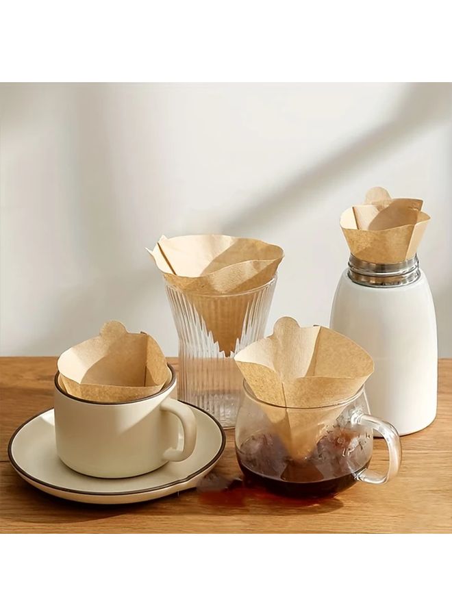 40 Pcs Natural Wood Pulp V60 Cone Coffee Filter Papers For American Drip Coffee Makers Home Barista Essential - Image 1