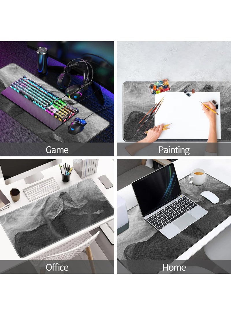 Rock Pow Large Mouse Pad Extended Gaming Mouse Pad Non-Slip Rubber Base Mouse pad Office Desk Mat Desk Pad Smooth Cloth Surface Keyboard Mouse Pads for Computers (800 * 300 * 3mm） - Image 5