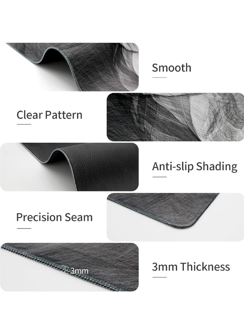 Rock Pow Large Mouse Pad Extended Gaming Mouse Pad Non-Slip Rubber Base Mouse pad Office Desk Mat Desk Pad Smooth Cloth Surface Keyboard Mouse Pads for Computers (800 * 300 * 3mm） - Image 4