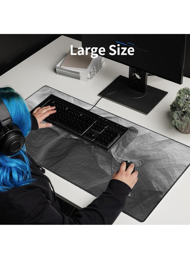 Rock Pow Large Mouse Pad Extended Gaming Mouse Pad Non-Slip Rubber Base Mouse pad Office Desk Mat Desk Pad Smooth Cloth Surface Keyboard Mouse Pads for Computers (800 * 300 * 3mm） - Image 2
