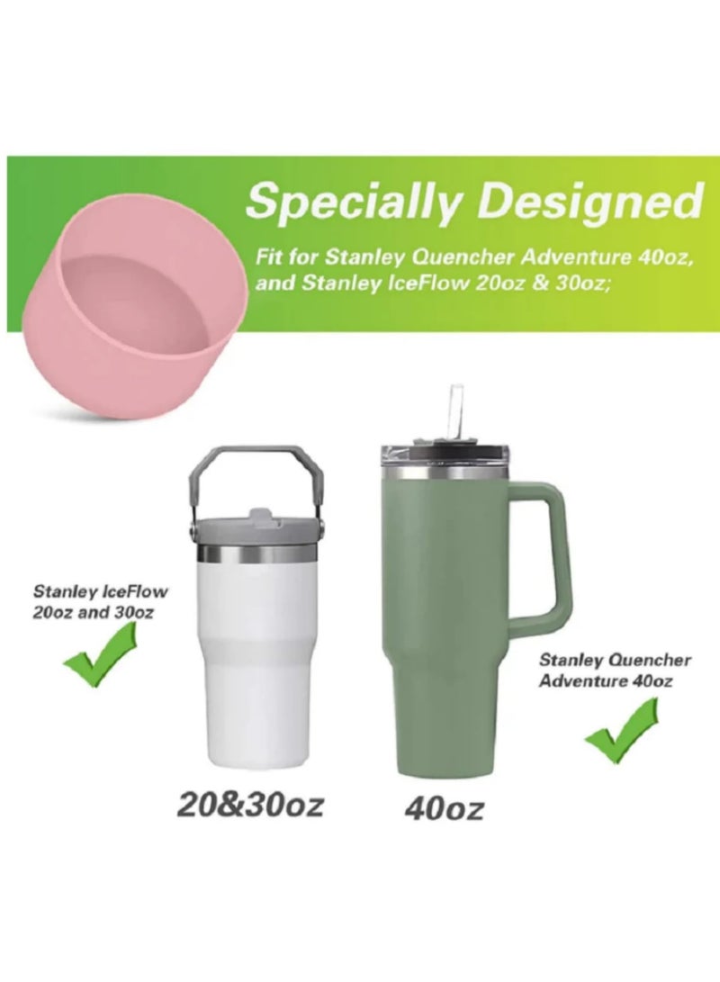 2pcs Silicone Boot Bottom Sleeve Cover for Stanley 40oz Tumbler Quencher Adventure and Ice Flow Flip 30 oz 20 oz Water Bottle 7.5cm - Image 2