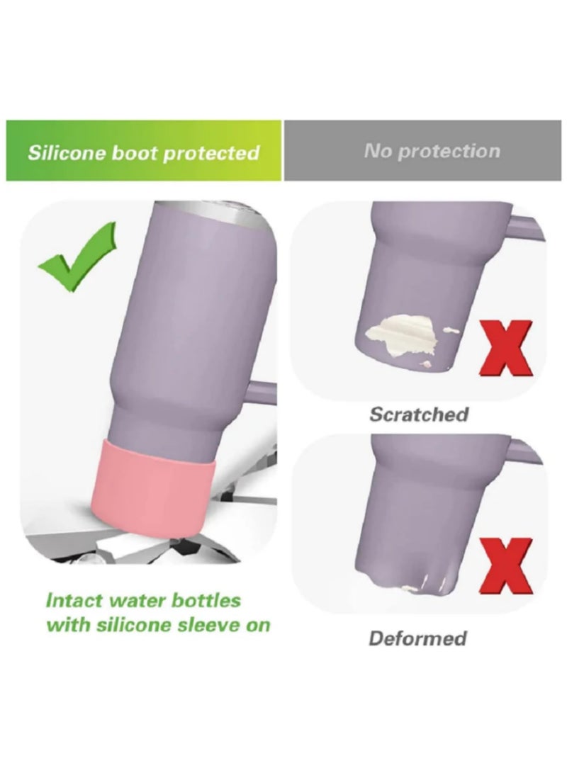 2pcs Silicone Boot Bottom Sleeve Cover for Stanley 40oz Tumbler Quencher Adventure and Ice Flow Flip 30 oz 20 oz Water Bottle 7.5cm - Image 3