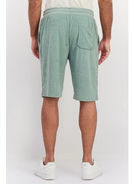 BRAVE SOUL Men Drawstring Basic Shorts, Slate Green  - Image 3