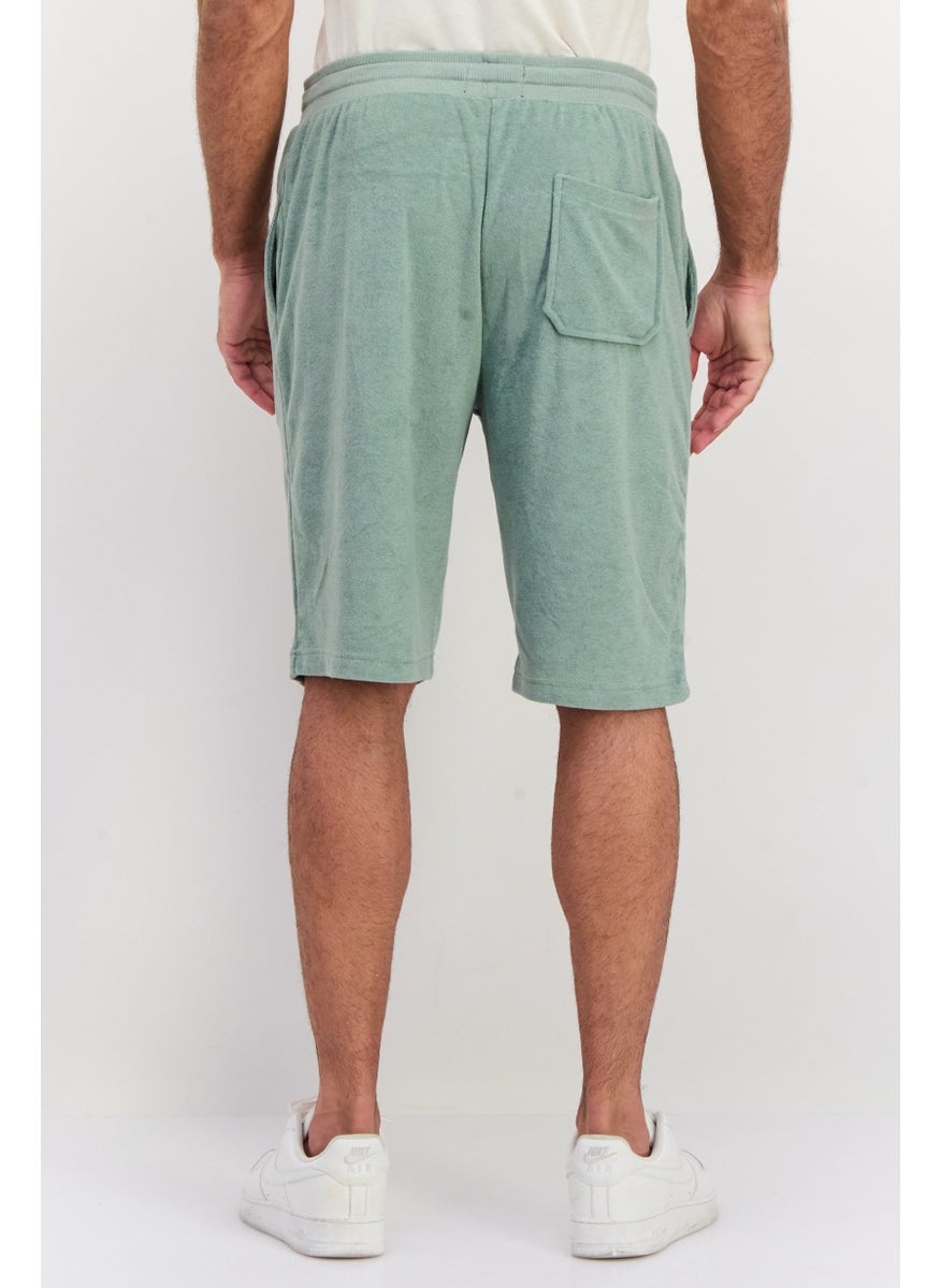 BRAVE SOUL Men Drawstring Basic Shorts, Slate Green  - Image 3