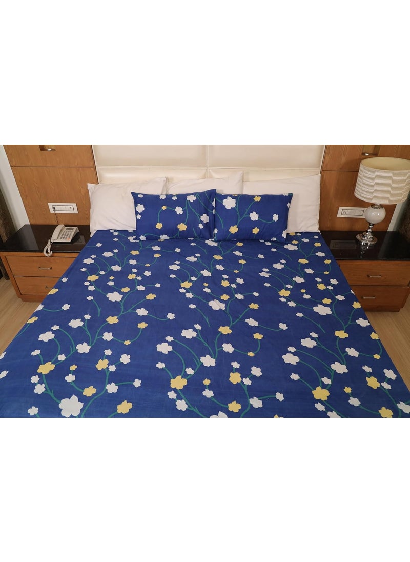 Status Contract Status Contract Cotton Rich Double Fitted Bedsheet with 2 Pillow Covers for Bed Room Home Hotel120 GSM D2  - Image 2