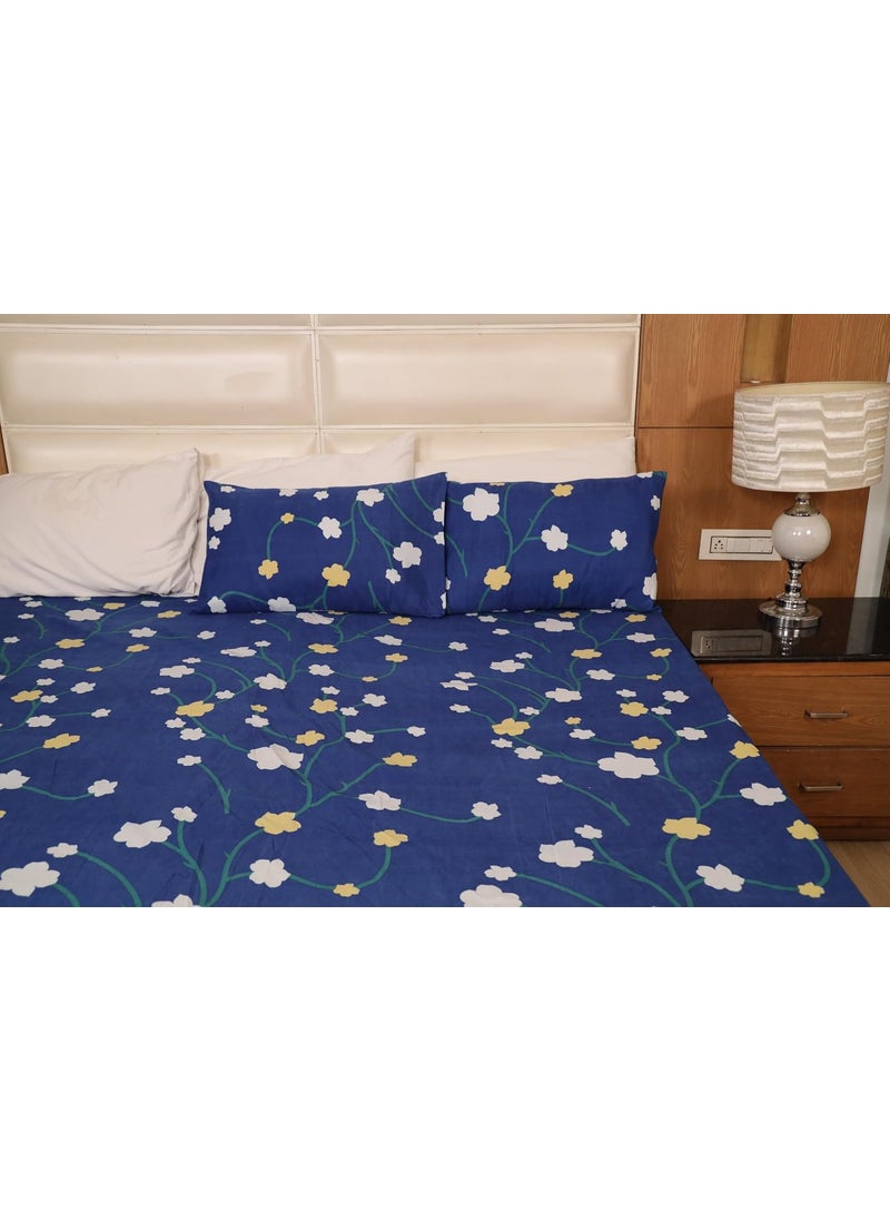 Status Contract Status Contract Cotton Rich Double Fitted Bedsheet with 2 Pillow Covers for Bed Room Home Hotel120 GSM D2  - Image 4