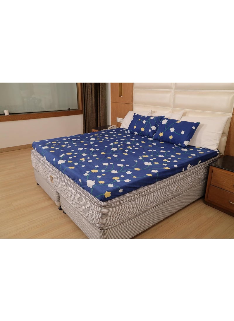 Status Contract Status Contract Cotton Rich Double Fitted Bedsheet with 2 Pillow Covers for Bed Room Home Hotel120 GSM D2  - Image 3