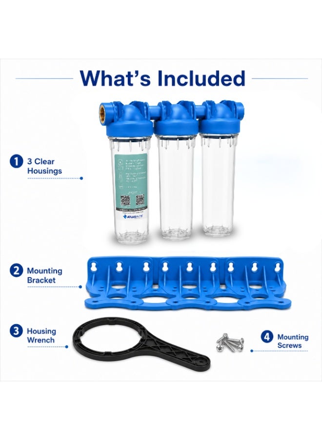 ATLAS FILTRI 3 Stage water Filter machine, machine Whole House Water Filter,3-Stage water Filtration machine, Sets of High Capacity Replacement Pre-Filter Sets for Essence Series Reverse Osmosis Water Filter System Stage 1, 2&3. - Image 5