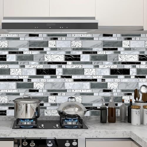 WENMER Peel and Stick Backsplash Wallpaper, Kitchen Backsplash Wallpaper, Kitchen Peel and Stick Wall Paper, Tile Contact Paper for Countertop, Bathroom 17.7"x 78.7" - Image 2