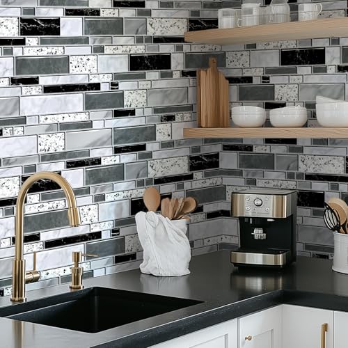 WENMER Peel and Stick Backsplash Wallpaper, Kitchen Backsplash Wallpaper, Kitchen Peel and Stick Wall Paper, Tile Contact Paper for Countertop, Bathroom 17.7"x 78.7" - Image 3