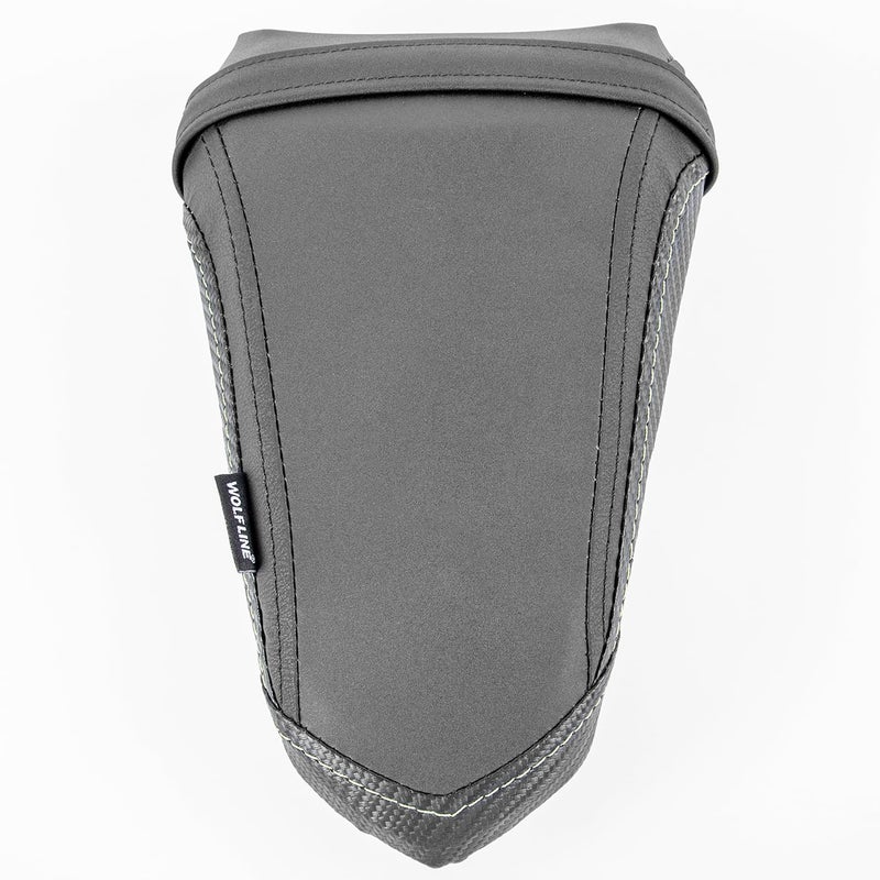 Generic Lorababer Motorcycle Front Rider Rear Passenger Seat Pad Cover Cushion Pillion Leather Pad Compatible with Y-amaha YZFR7 YZF-R7 YZF R7 2021 2022 2023 Pressure Relief Saddle (Rear-Black)  - Image 2