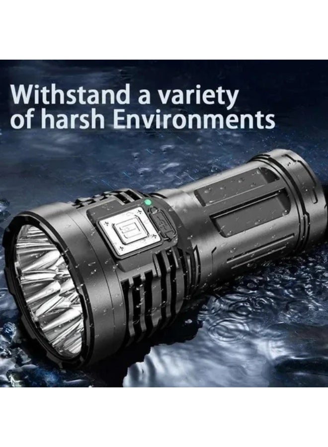 Forthcan Rechargeable LED Flashlight 4500 Lumens, 4 Modes (High/Low/Strobe/Side Light), USB-C, Waterproof for Camping & Night Use - Image 2
