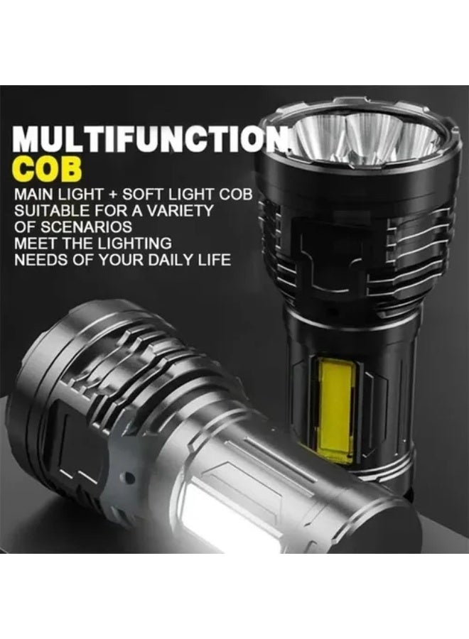 Forthcan Rechargeable LED Flashlight 4500 Lumens, 4 Modes (High/Low/Strobe/Side Light), USB-C, Waterproof for Camping & Night Use - Image 5