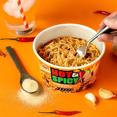 Nissin Hot & Spicy Ramen Noodle Soup, Chicken, 3.32 Ounce (Pack of 6) - Image 4
