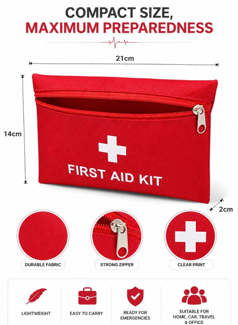 VERTEXO 43 Pieces First Aid Kit Travel, Must Have Survival Kit for Treating Wounds, Easy to Carry Substitute of First Aid Box for Home, Camping Accessories, Water Proof Emergency Kit with Essentials - Image 3