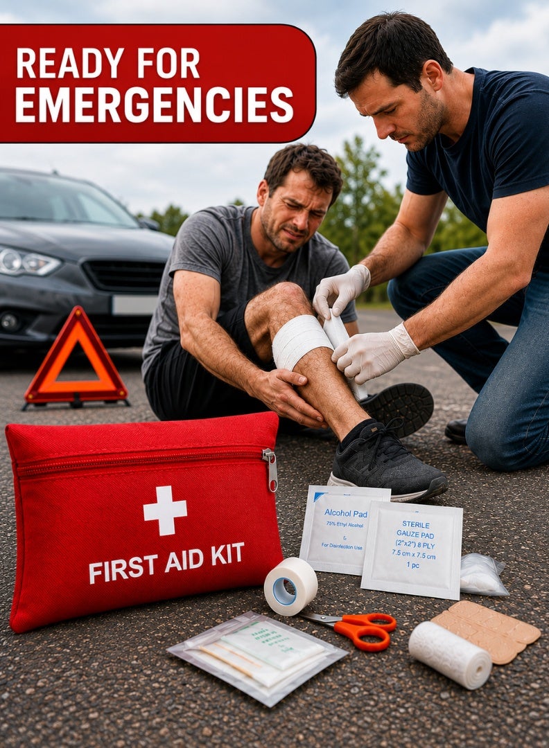 VERTEXO 43 Pieces First Aid Kit Travel, Must Have Survival Kit for Treating Wounds, Easy to Carry Substitute of First Aid Box for Home, Camping Accessories, Water Proof Emergency Kit with Essentials - Image 5