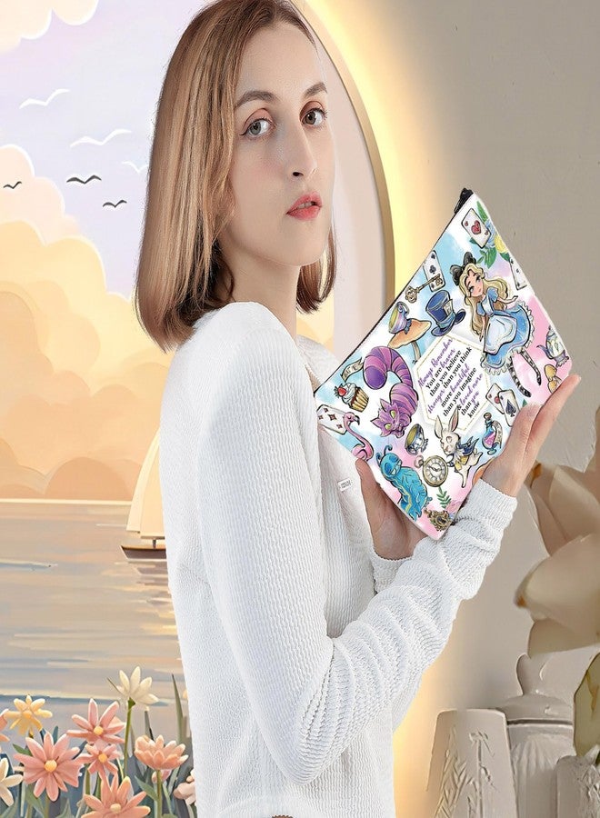 LEVLO Alice Movie Cosmetic Make up Bag Alice Fairy Tale Fans Gift Alice You Are Braver Stronger Smarter Than You Think Makeup Zipper Pouch Bag For Women Girls - Image 5
