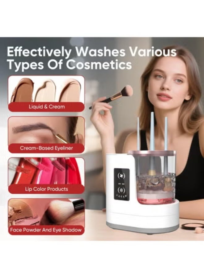 JAJEEK 3-in-1 Electric Makeup Brush Cleaner & Dryer – USB Automatic Brush Cleaning Machine with Holder, Portable Quick-Dry Beauty Tool for All Brush Sizes, Deep Cleansing & Fast Drying System - Image 5