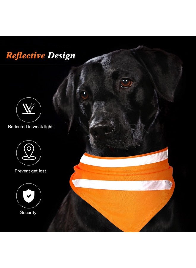 Saintrygo 2 Pieces Dog Bandanas Reflective Dog Scarf Yellow Orange High Visibility Safety Camping Puppy Bandanas Triangle Bibs for Medium Large Pets Cats Puppy(16-20.5 Inches,Halter Neck) - Image 5