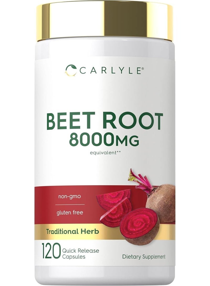 Carlyle Beet Root Capsules 8000 mg 120 Count Non-GMO and Gluten Free Supplement - Image 3