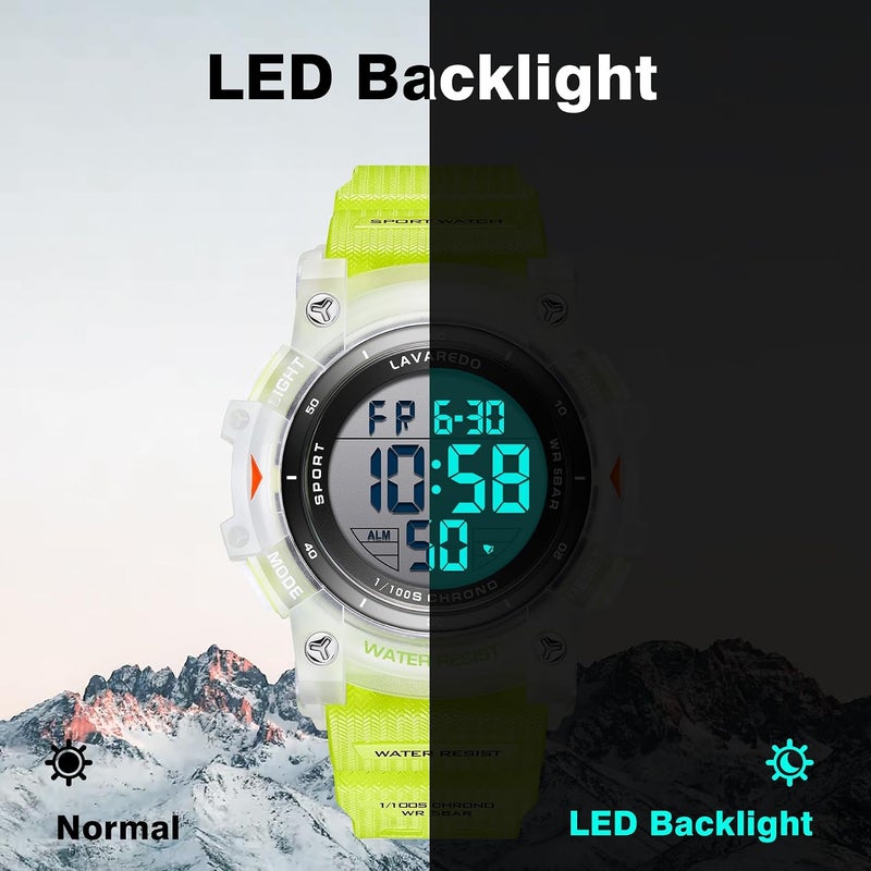 VTAIGE Men's Digital Watch Sports Outdoor Waterproof Watches for Men with LED Backlight Alarm Stopwatch Mens Watches Digital Chronograph Military Date - Image 3