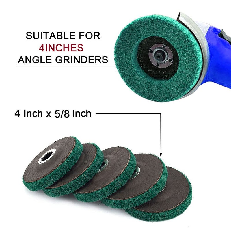 NuoDunco NUODUN 10Pcs 4" Nylon Fiber Flap Disc Polishing Wheel, 180 Grit Buffing Wheel for Angle Grinder, Abrasive Grinding Discs Scouring Pad, Complex Surface Treatment - Image 3