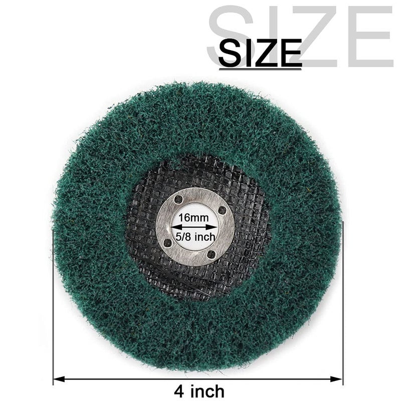 NuoDunco NUODUN 10Pcs 4" Nylon Fiber Flap Disc Polishing Wheel, 180 Grit Buffing Wheel for Angle Grinder, Abrasive Grinding Discs Scouring Pad, Complex Surface Treatment - Image 2