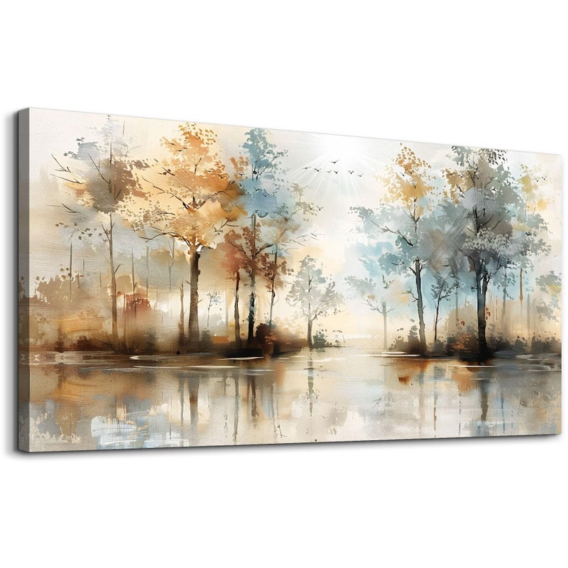 Lapremoly Large Wall Decor For Living Room Framed Wall Art for Bedroom Abstract Tree Painting Wall Artworks Hang Pictures For Office Decoration Canvas Prints Room Home Decorations Posters 20"X40" - Image 1
