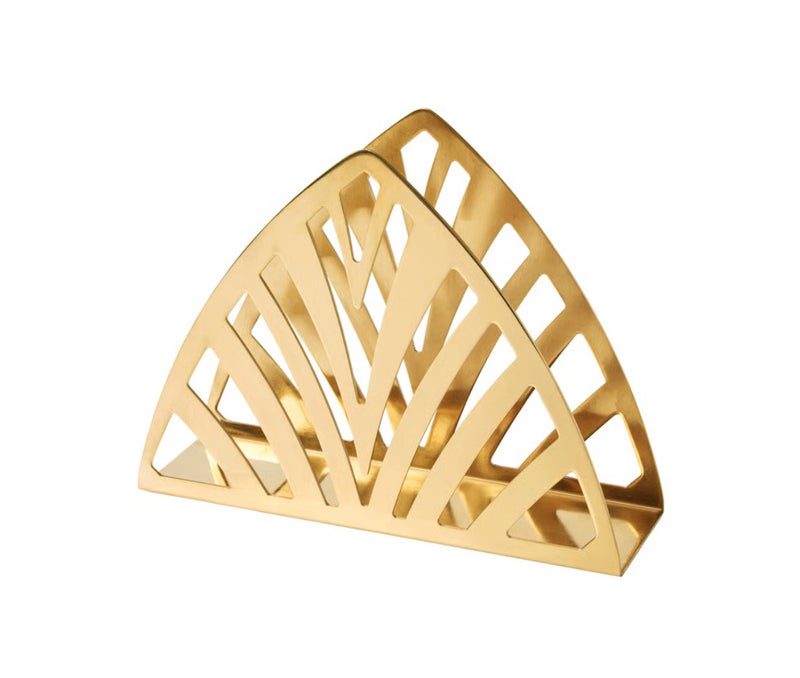 Napkin Holder, Modern Stainless Steel Napkin Stand Brass-Coloured, Decorative Table Napkin Organizer for Dining Table, Kitchen, Café and Restaurant - Image 1
