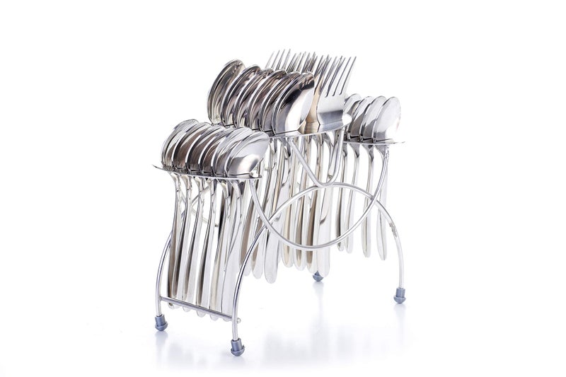 Ganesh Stainless Steel Cutlery Delight Set, 24-Pieces, Grey - Image 2