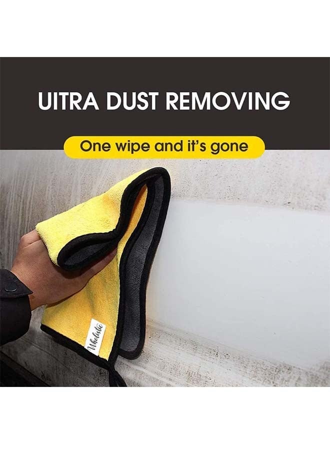 Bukela Car Drying Towels 4 Pack, Ultra Thick Plush Microfiber Cleaning Towels Super Absorbent Quick Drying Cloth– Washable & Reusable for Home, Car Wash, Windows, Kitchen 30 x 40 cm (2 Yellow, 2 Blue) - Image 3