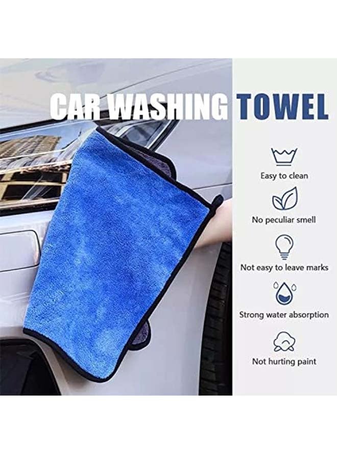 Bukela Car Drying Towels 4 Pack, Ultra Thick Plush Microfiber Cleaning Towels Super Absorbent Quick Drying Cloth– Washable & Reusable for Home, Car Wash, Windows, Kitchen 30 x 40 cm (2 Yellow, 2 Blue) - Image 4