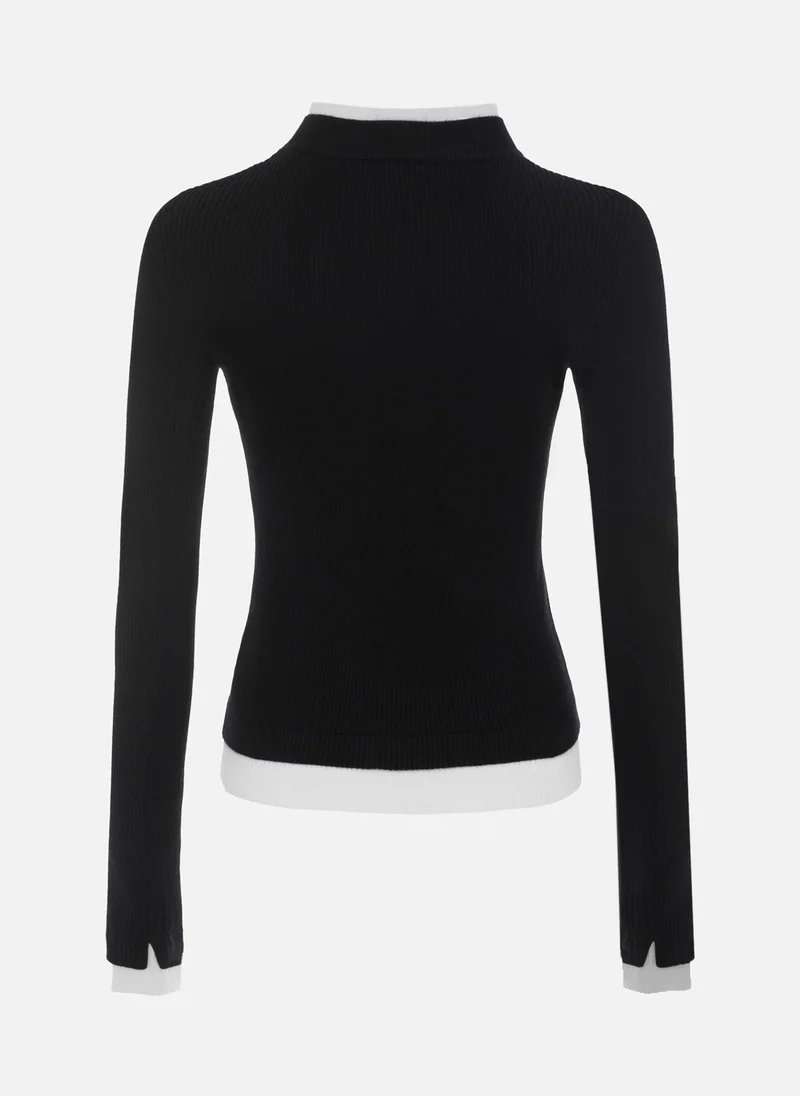 Lichi Rib-knit longsleeve with contrasting edges