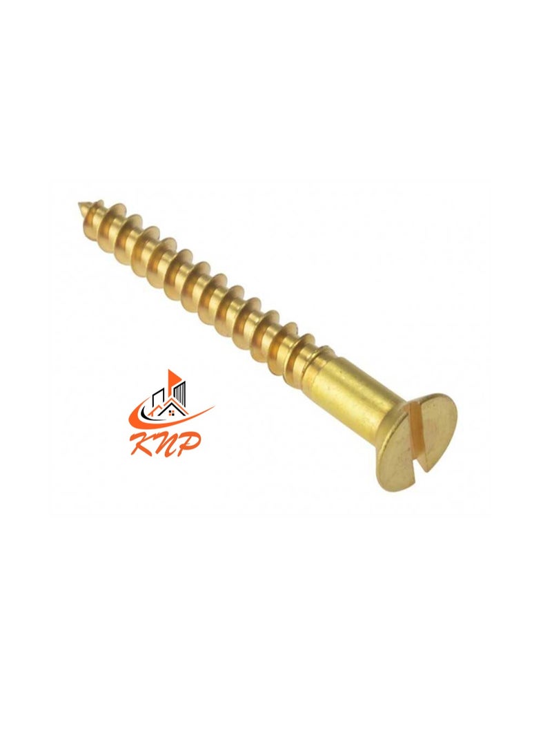 KNP Brass Slotted Countersunk Head Screws - Pack of 200 (5/8" x 4g)  - Image 1