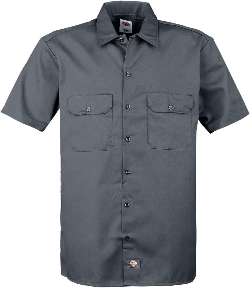 Dickies Men's Big and Tall Short Sleeve Work Shirt in Charcoal - Extra Large - Image 4