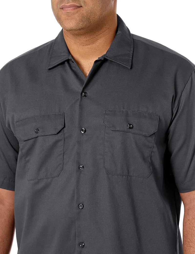 Dickies Men's Big and Tall Short Sleeve Work Shirt in Charcoal - Extra Large - Image 3
