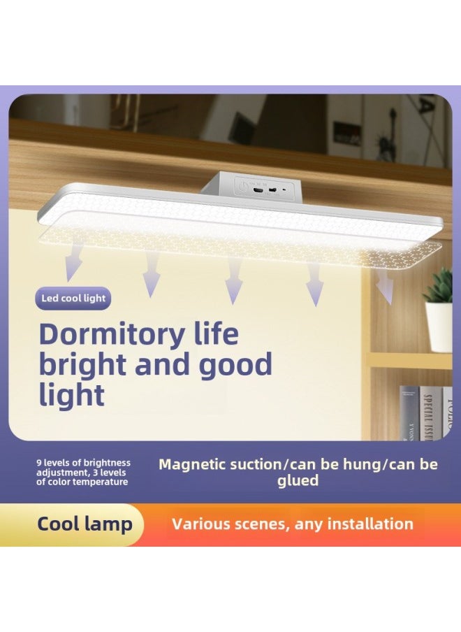 Generic - Eye Protection Desk Lamp Charging And Inserting Dual-purpose Learning Lamp Intelligent Voice Remote Control Cool Wall Lamp Student Dormitory Charging Reading Lamp-Specifications:Intelligent Voice Control +6000 MA + Three-gear Dimming Color - Image 1